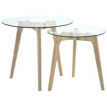 Gossi set de mese laterale, 2 piese, sticla securizata