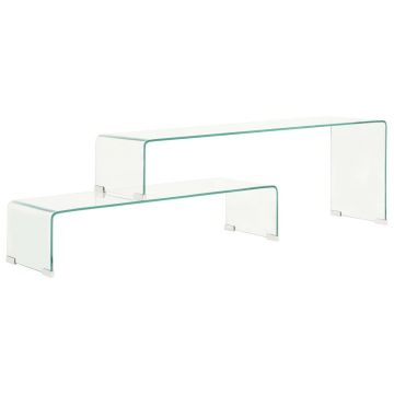 Gossi set masute de cafea, 2 piese, 90x30x20/110x30x40 cm, sticla