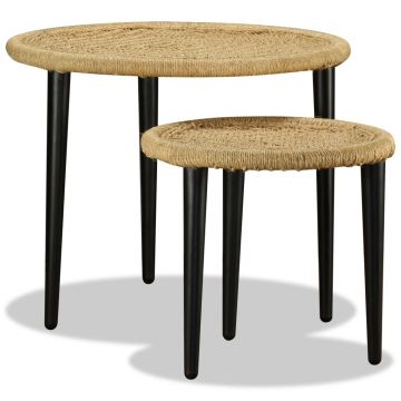 Gossi set masute de cafea, 2 piese, iuta naturala