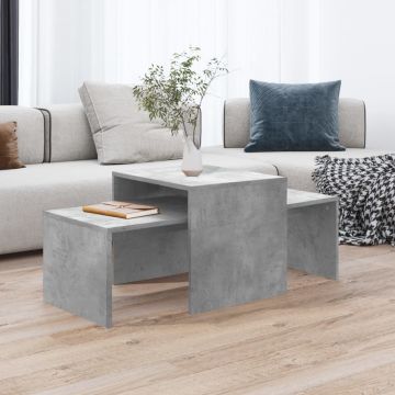 Gossi set masute de cafea, gri beton, 100x48x40 cm, lemn prelucrat