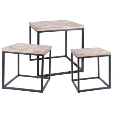 H&s collection set masute laterale, 3 buc., tec
