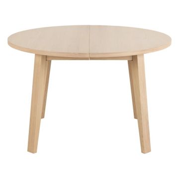 Masă de dining rotundă extensibilă cu blat cu aspect de lemn de stejar ø 120 cm A-Line – Actona