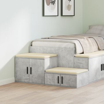 Cabinet de depozitare Gossi gri beton 108x41x40 cm din lemn duse