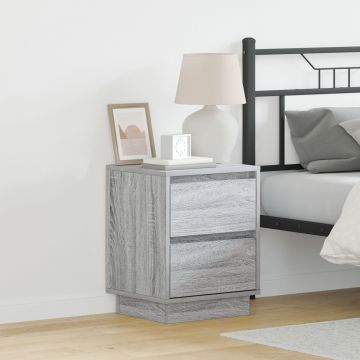 Gossi cabinet de noptiera cu lumini led gri sonoma 39x34,5x50 cm