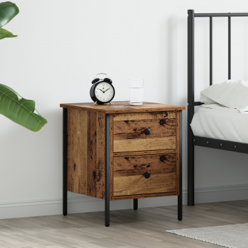 Gossi cabinet de noptiera lemn vechi 40x42x50 cm lemn stratificat