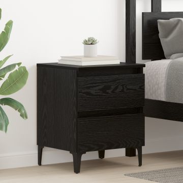 Gossi cabinet de pat stejar negru 40x35x50 cm lemn prelucrat