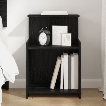 Gossi cabinet de pat stejar negru 40x35x60 cm lemn prelucrat