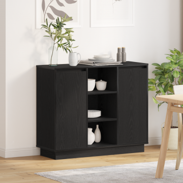 Gossi comoda cu led negru stejar 90x32x75 cm lemn prelucrat