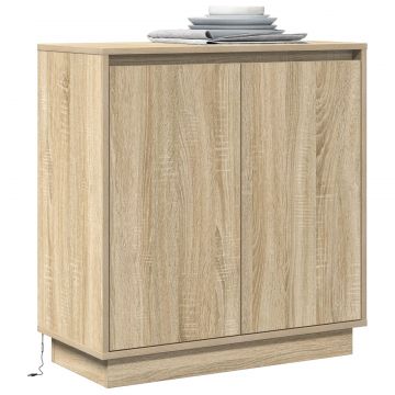 Gossi dulap cu led in stejar sonoma - 71 x 34.5 x 75 cm - fabricat din lemn prelucrat