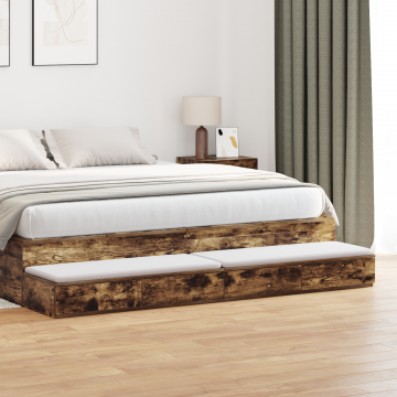 Gossi dulapuri de pat din stejar afumat - 180x36.5x16.5 cm - fabricat din lemn prelucrat