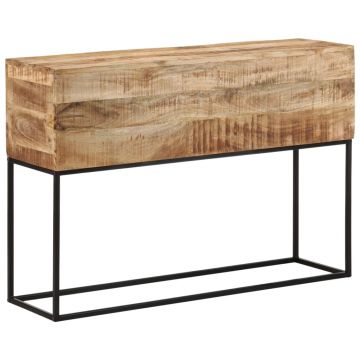Gossi masa consola, 110x30x75 cm, lemn masiv de mango brut si fier Gossi masa consola, 110x30x75 cm, lemn masiv de mango brut si fier