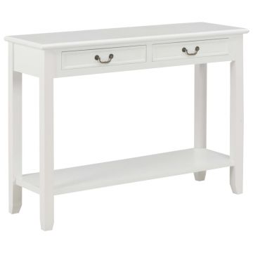 Gossi masa consola, alb, 110 x 35 x 80 cm, lemn