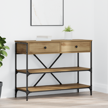 Gossi masa consola din stejar artisan 100x34.5x75 cm lemn prelucrat