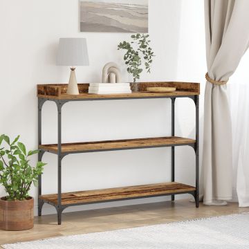 Gossi masa consola, lemn vechi, 100x30x80 cm, lemn prelucrat si otel