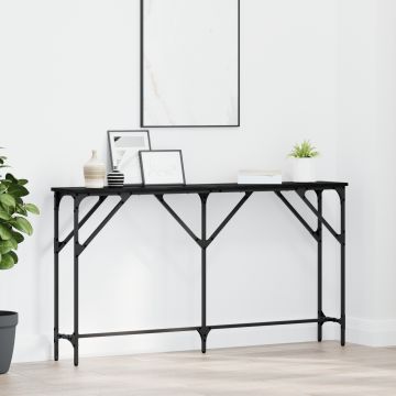 Gossi masa consola negru stejar 140x23x75 cm lemn ingineresc