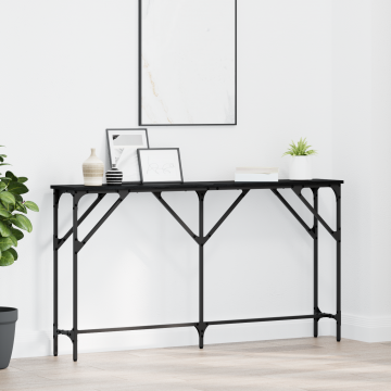 Gossi masa consola negru stejar 140x23x75 cm lemn ingineresc