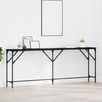 Gossi masa consola negru stejar 200x29x75 cm lemn prelucrat