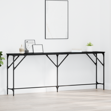 Gossi masa consola negru stejar 200x29x75 cm lemn prelucrat