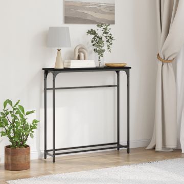 Gossi masa consola negru stejar 75x19,5x75 cm lemn prelucrat
