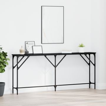 Gossi masa console stejar negru 180x23x75 cm lemn compus