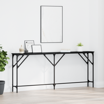Gossi masa console stejar negru 180x23x75 cm lemn compus