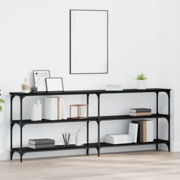 Gossi masa console stejar negru 200x29x75 cm lemn prelucrat
