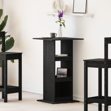 Gossi masa de bar cu depozitare stejar negru 60x60x102 cm lemn prelucrat