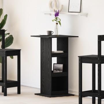 Gossi masa de bar cu depozitare stejar negru 60x60x102 cm lemn prelucrat
