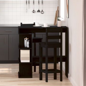 Gossi masa de bar cu raft de depozitare, stejar negru 100x50x101.5 cm