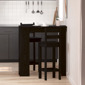 Gossi masa de bar cu raft - stejar negru, 102x50x103.5 cm, fabricata din lemn compus