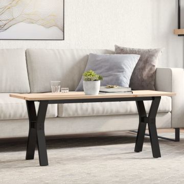 Gossi masa de cafea, cadru y, 110x40x45 cm, lemn masiv pin si fonta