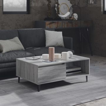 Gossi masa de cafea, gri sonoma, 90x60x35 cm, lemn compozit