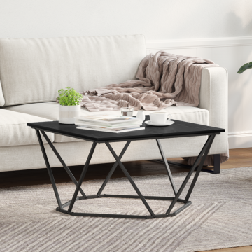 Gossi masa de cafea negru stejar 80x80x45 cm lemn usor