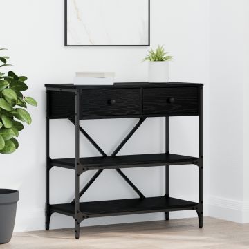 Gossi masa de console stejar negru 75x34.5x75 cm lemn inginerie