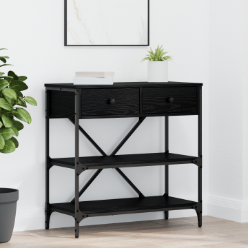 Gossi masa de console stejar negru 75x34.5x75 cm lemn inginerie