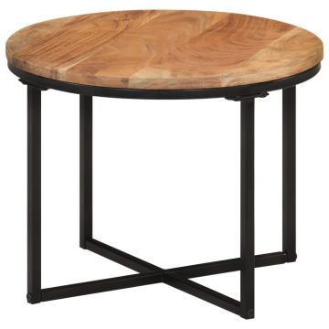 Gossi masuta de cafea, 45x45x35 cm, lemn masiv de acacia si fier