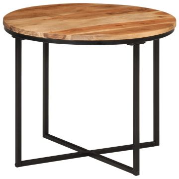 Gossi masuta de cafea, 55x55x45 cm, lemn masiv de acacia si fier