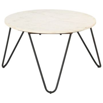 Gossi masuta de cafea alb 65x65x42 cm piatra naturala aspect marmura Gossi masuta de cafea alb 65x65x42 cm piatra naturala aspect marmura