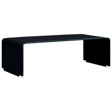 Gossi masuta de cafea, negru, 98x45x31 cm, sticla securizata