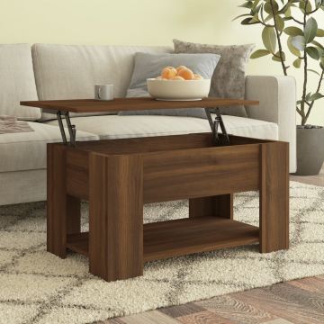 Gossi masuta de cafea, stejar maro, 79x49x41 cm, lemn prelucrat