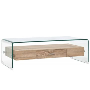 Gossi masuta de cafea, transparent, 98x45x31 cm, sticla securizata