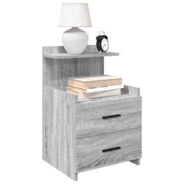 Gossi noptiera cu 2 sertare, gri sonoma, 40x36,5x62 cm