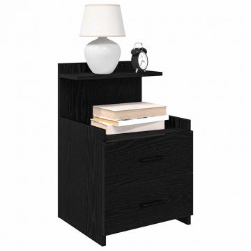 Gossi noptiera cu 2 sertare, neagra, 40x36,5x62 cm