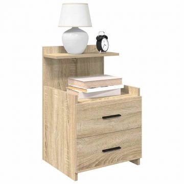 Gossi noptiera cu 2 sertare, stejar sonoma, 40x36,5x62 cm