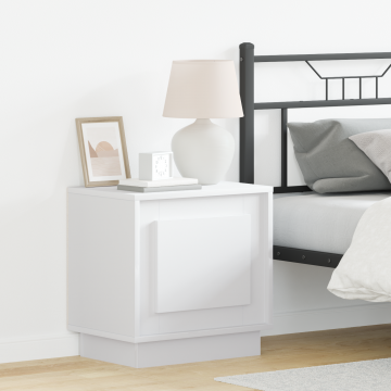 Gossi noptiera cu lumini led 2 buc alb 44x34,5x45 cm