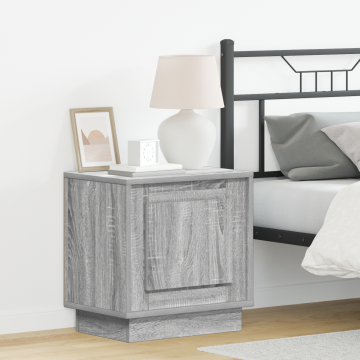 Gossi noptiera cu lumini led gri sonoma 44x34,5x45 cm