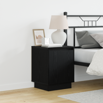 Gossi noptiera cu lumini led neagra 39x34,5x50 cm