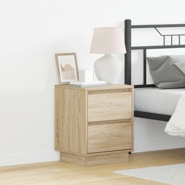 Gossi noptiera cu lumini led stejar sonoma 39x34.5x50 cm