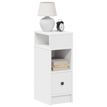 Gossi noptiera cu sertar alb 25x31x66 cm