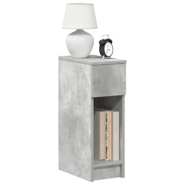 Gossi noptiera cu sertar gri beton 20x36x60 cm
